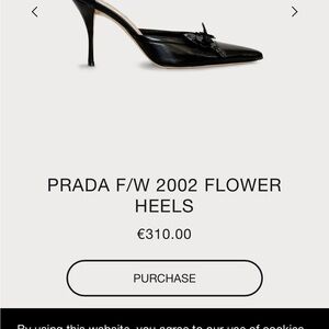 Prada Black Floral Accent Heels